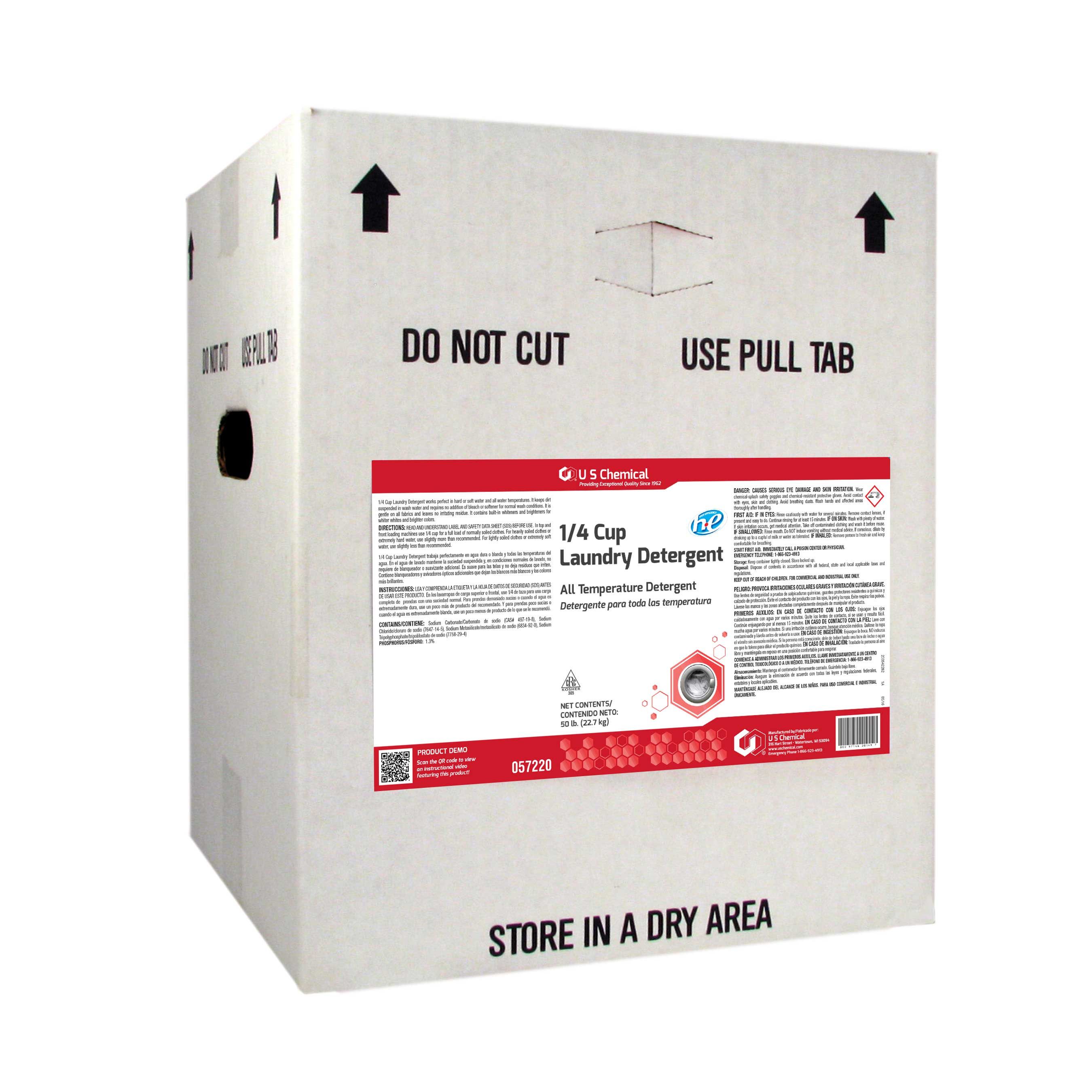 U S Chemical 1/4 Cup Laundry Detergent Powder, 50 Pound