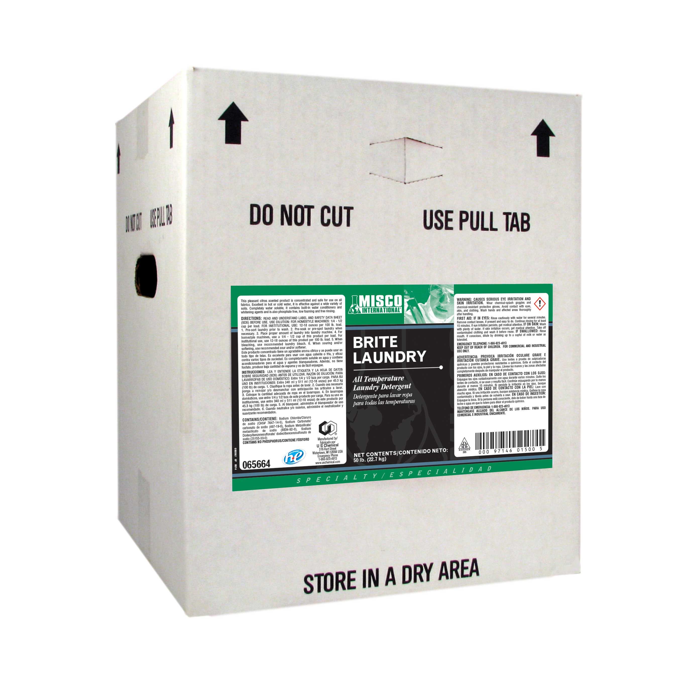 Misco Brite Citrus Scented Laundry Detergent, 50 Pound