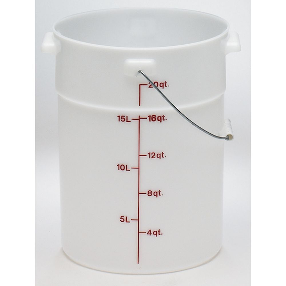 Cambro Plastic Natural White Pail With Bail Handle, 22 Quart Capacity