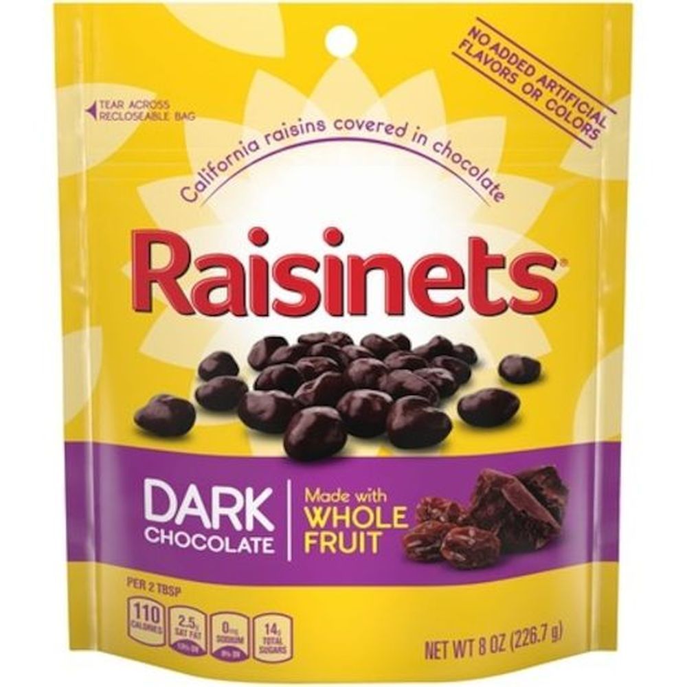 Raisinets Dark Chocolate Covered Raisins, 8 Ounce -- 8 Per Case