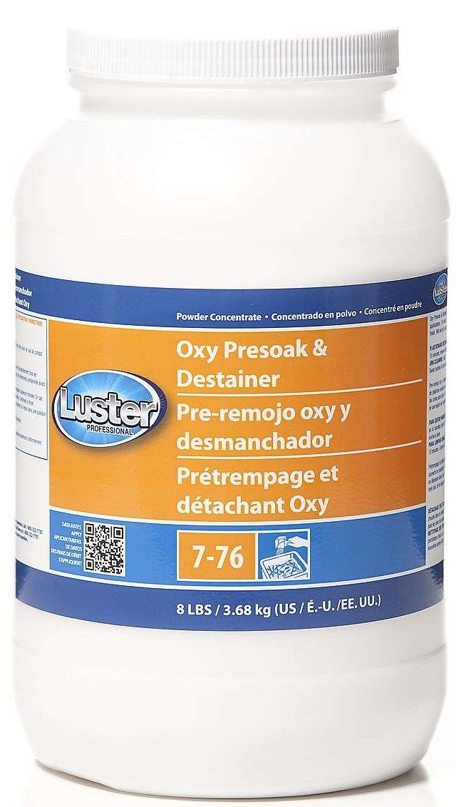 Luster Professional 7-76 Oxy Presoak And Destainer Concentrate Powder, 8 Pound -- 2 Per Case