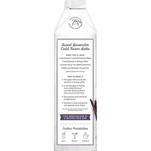 Elmhurst Vanilla Lavender Oat Cashew Milk, 32 Fluid Ounce -- 6 Per Case