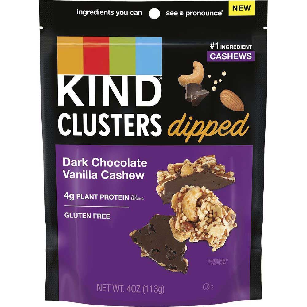 Kind Snacks Dark Chocolate Vanilla Cashew Cluster, 4 Ounce -- 8 Per Case