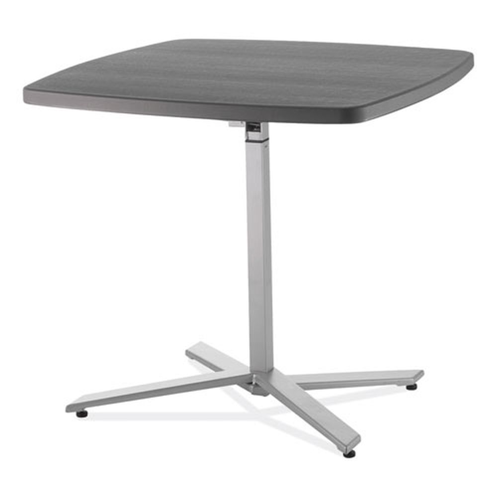 Nps Cafe Time Square Charcoal Slate Adjustable Height Table, 36 X 36 X 30 To 42 Inch