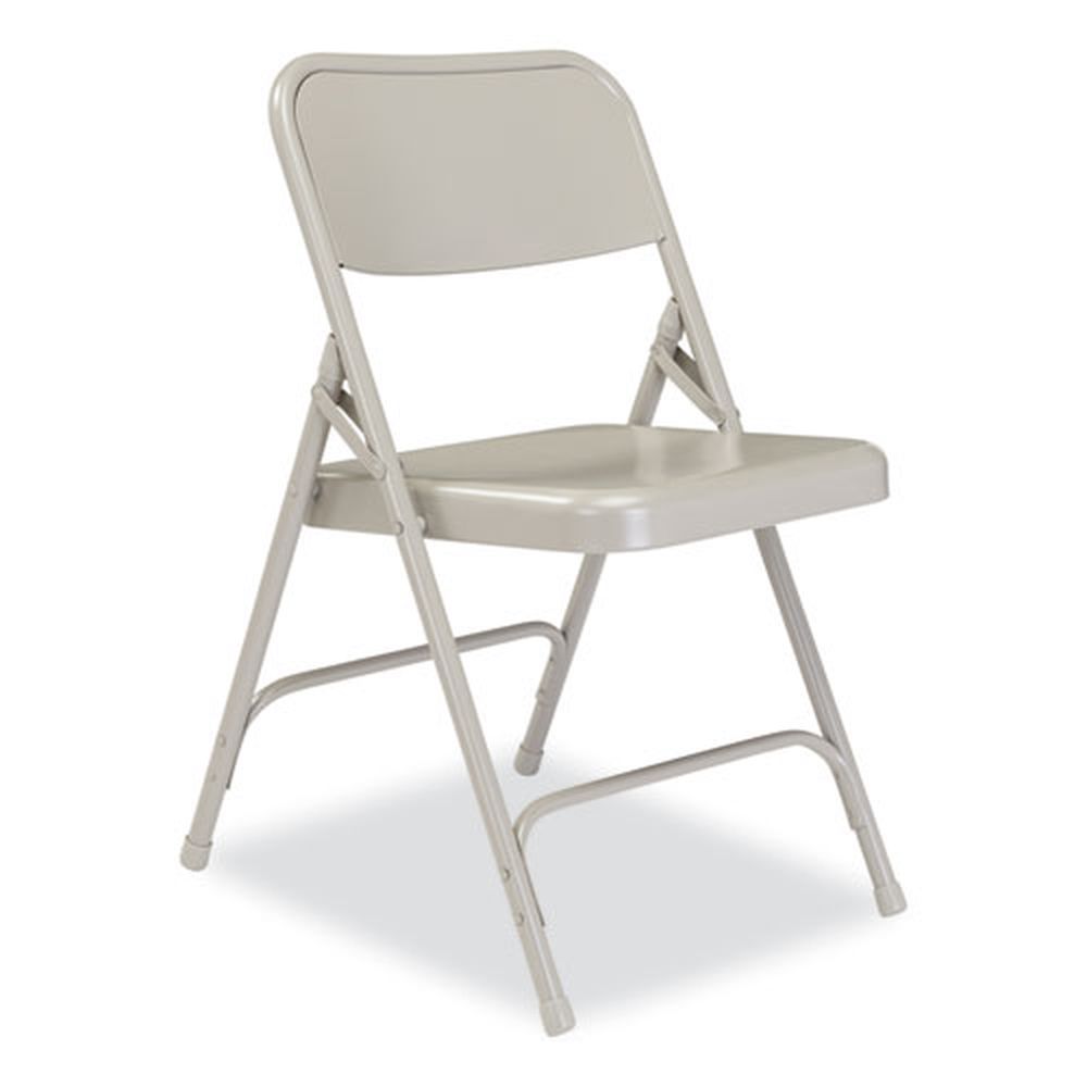 Nps 200 Series Gray Premium All-steel Double Hinge Folding Chair With 17.25 Inch Seat Height, Supports 500 Pound -- 4 Per Case