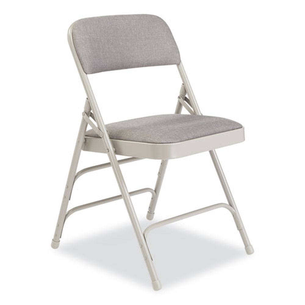 Nps 2300 Series Greystone Fabric Triple Brace Double Hinge Premium Folding Chair, Supports 500 Pound -- 4 Per Case
