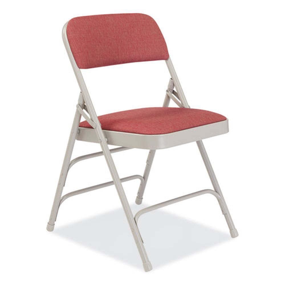 Nps 2300 Series Cabernet Seat/back Gray Base Fabric Upholstered Tri-brace Folding Chair, Supports 500 Pound -- 4 Per Case