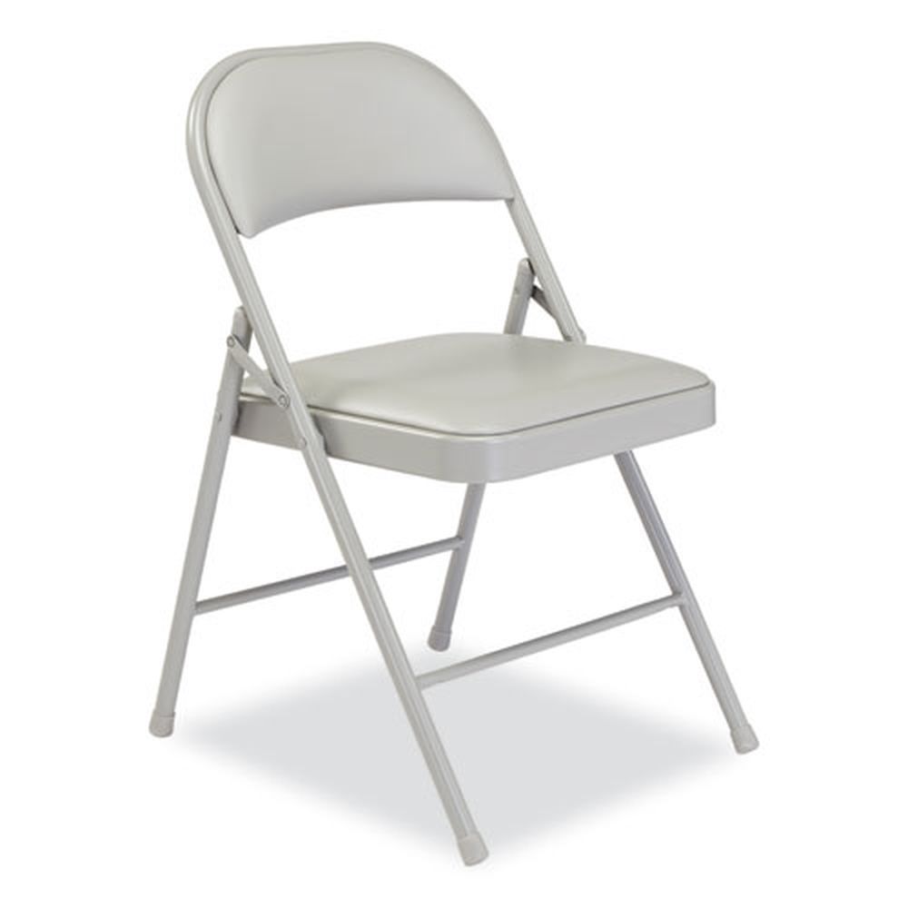 Nps 950 Series Gray Vinyl Padded Steel Folding Chair With 17.75 Inch Seat Height, Supports Up To 250 Pound -- 4 Per Case