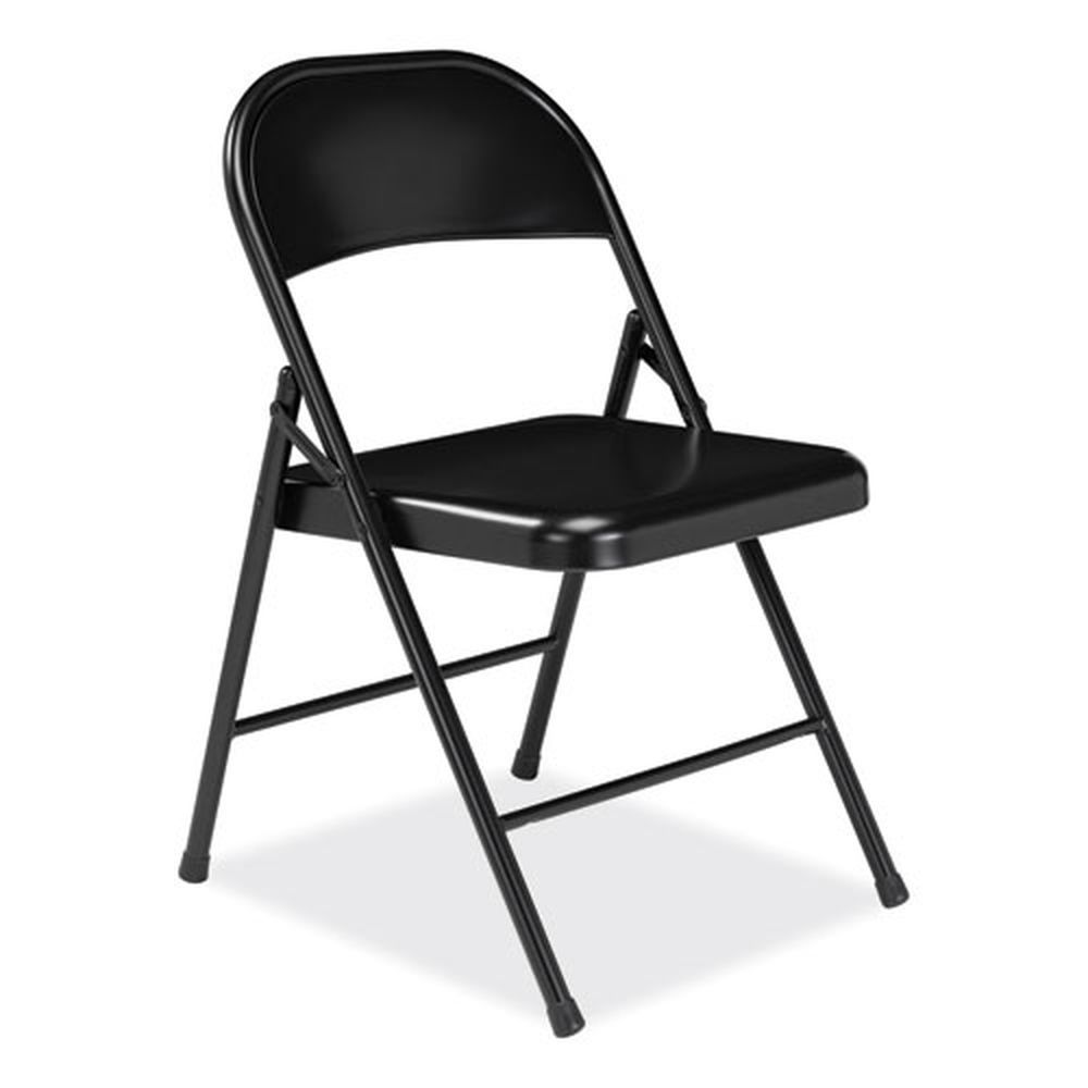 Nps 900 Series Black Seat/back/base All-steel Folding Chair With 17.75 Inch Seat Height, Supports 250 Pound -- 4 Per Case