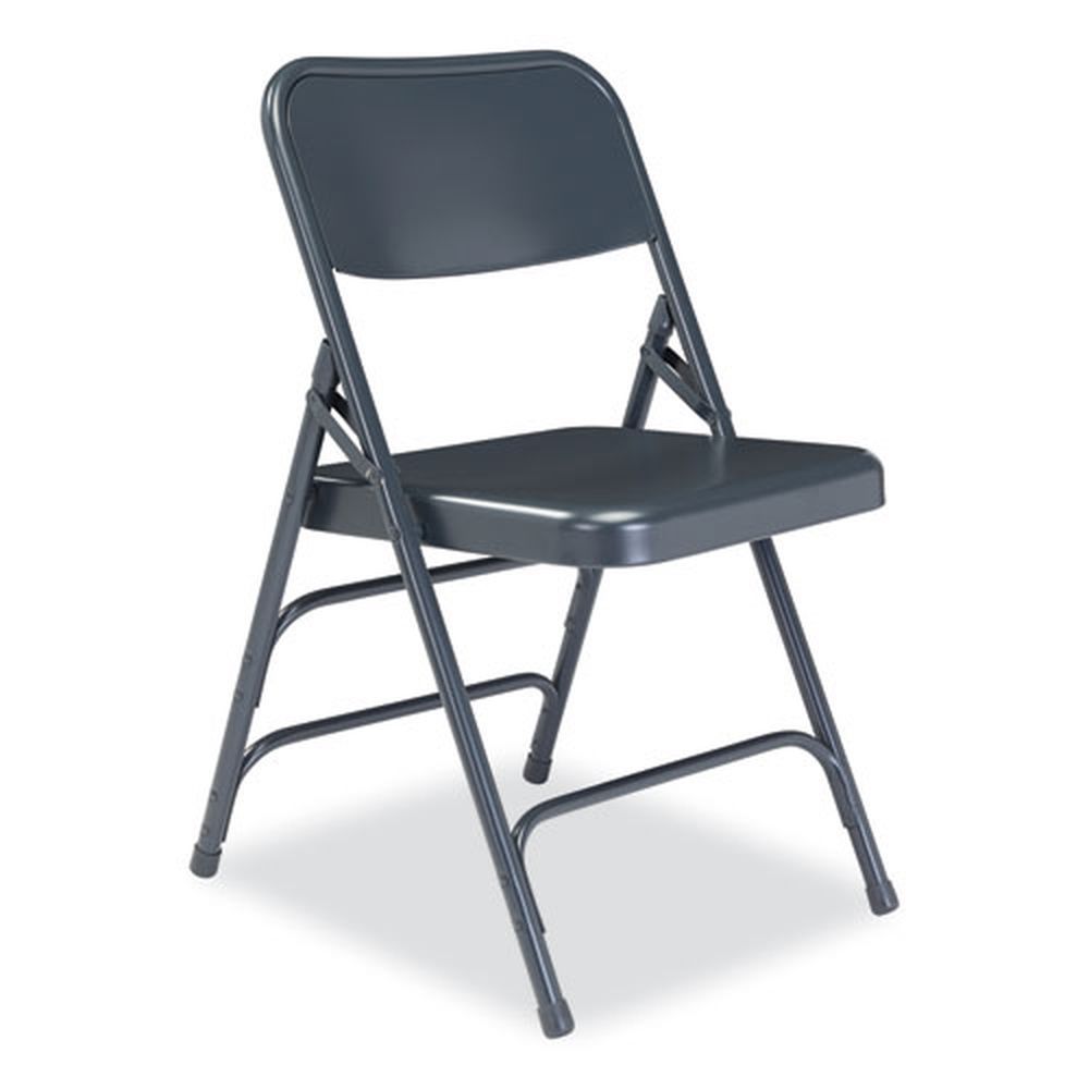 Nps 300 Series Blue Deluxe All-steel Triple Brace Folding Chair With 17.25 Inch Seat Height, Supports 480 Pound -- 4 Per Case