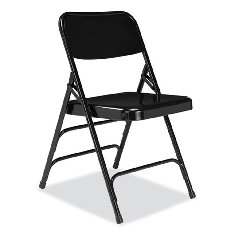 Nps 300 Series Black Deluxe All-steel Triple Brace Folding Chair With 17.25 Inch Seat Height, Supports 480 Pound -- 4 Per Case