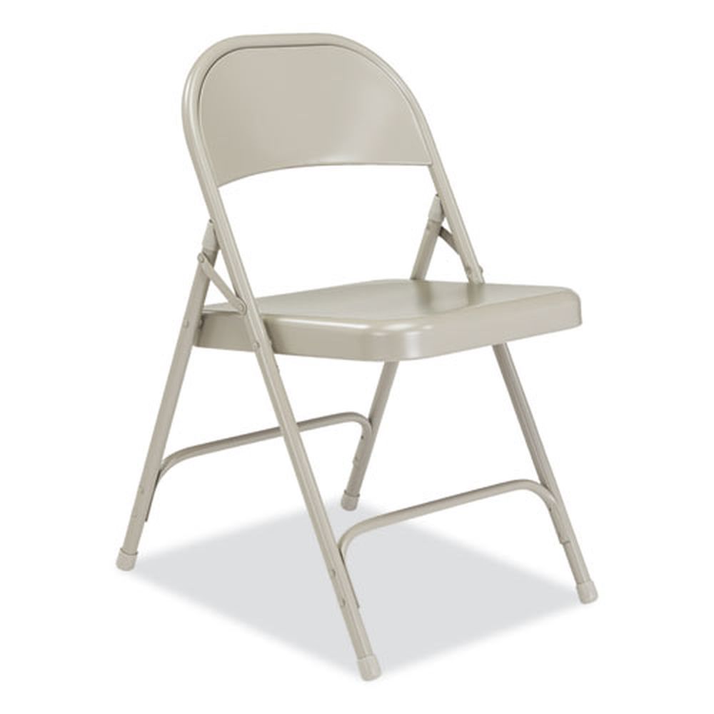 Nps 50 Series Gray Seat/back/base All-steel Folding Chair With 16.75 Inch Seat Height, Supports 500 Pound -- 4 Per Case