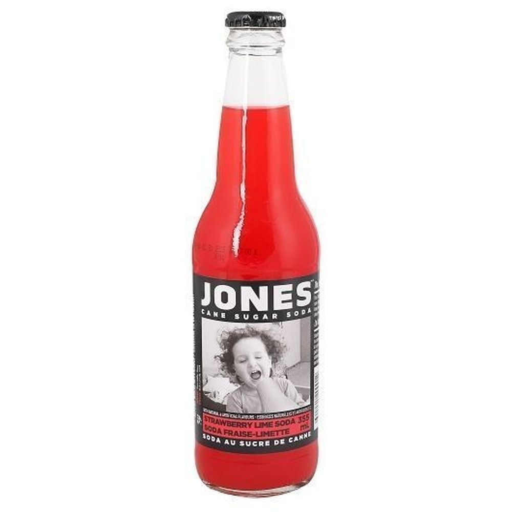 Jones Strawberry Lime Cane Sugar Soda, 12 Fluid Ounce -- 12 Per Case