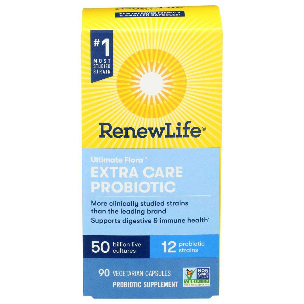 Renewlife Ultimate Flora Extra Care Probiotic 50 Billion Capsule, 90 Vegetarian Capsules -- 6 Per Case