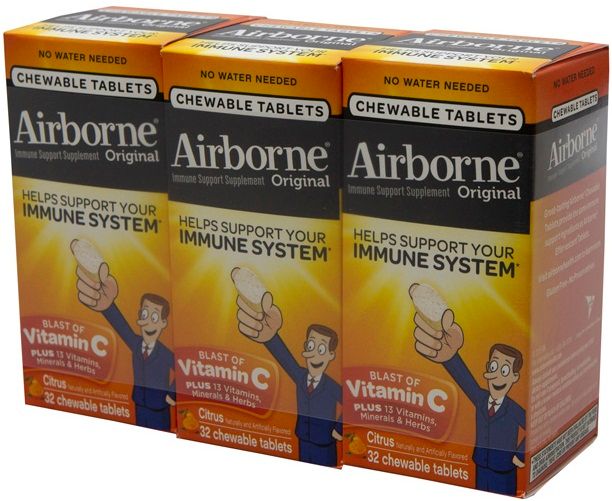 Airborne Citrus Chewable Tablet, 32 Count -- 36 Per Case