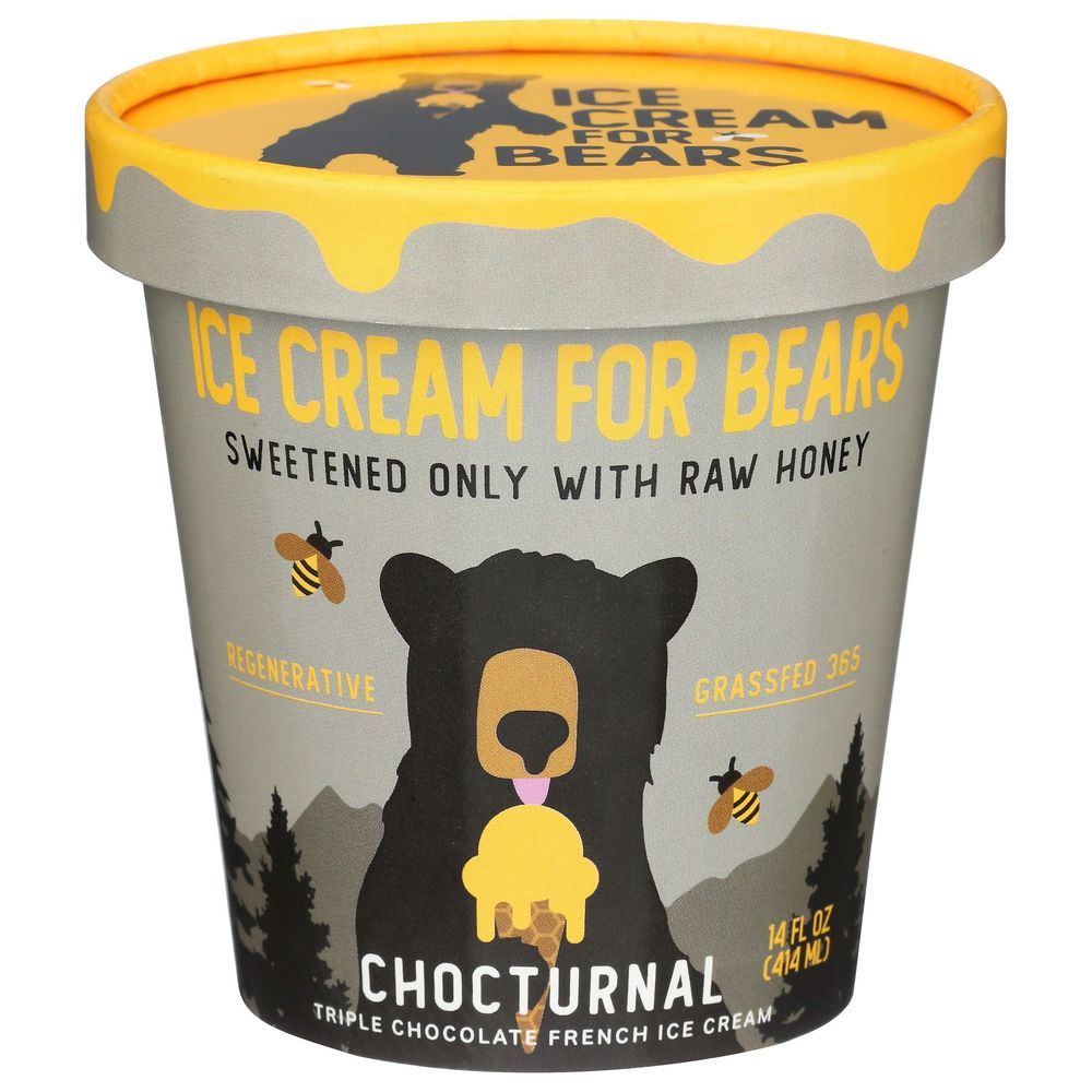 Ice Cream For Bears Chocturnal Triple Chocolate Swirl Ice Cream, 14 Fluid Ounce -- 8 Per Case