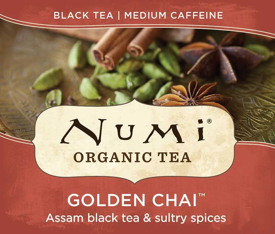 Numi Organic Golden Chai Black Tea -- 100 Per Case