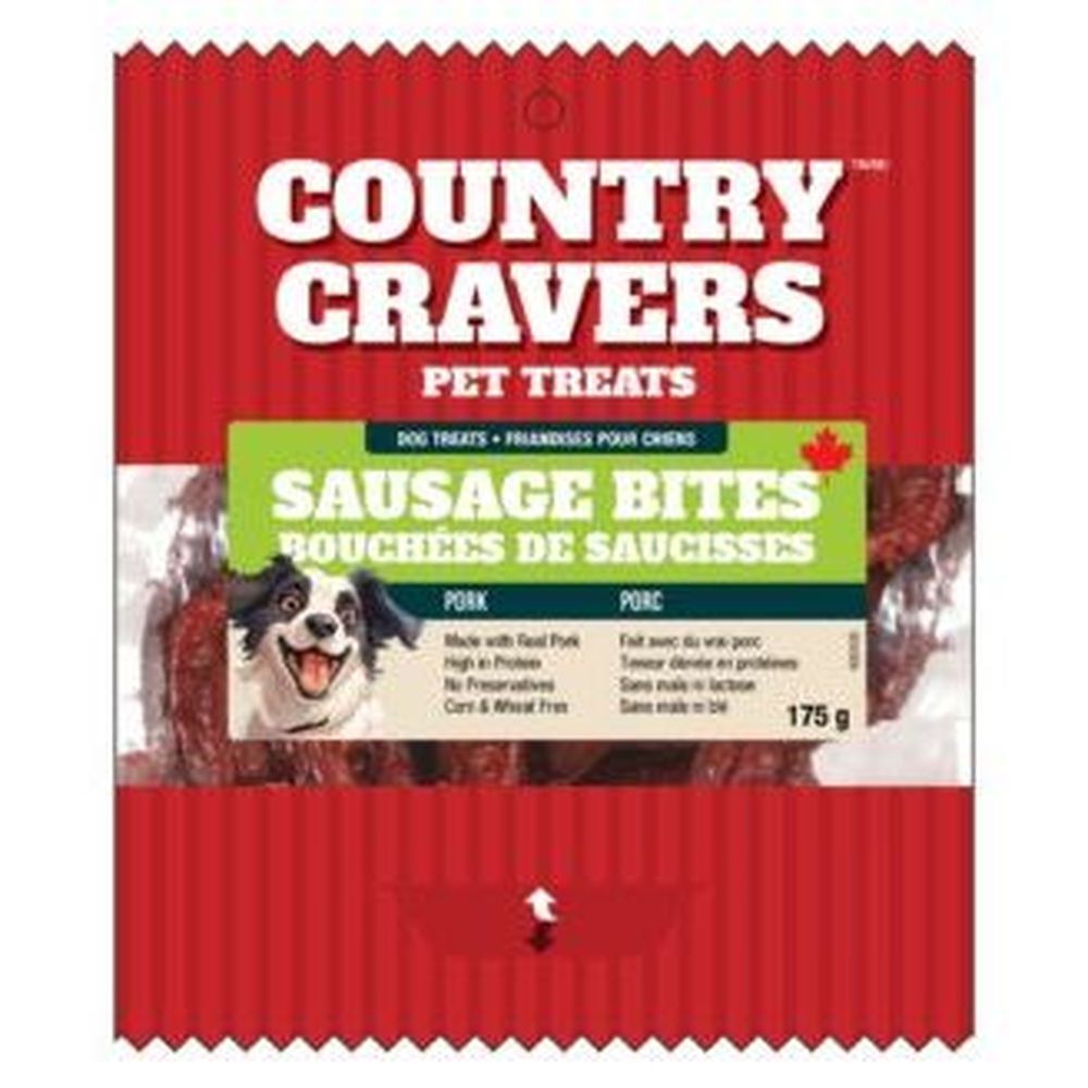 Country Cravers Pork Sausage Bites Dog Treats, 6.17 Ounce -- 20 Per Case
