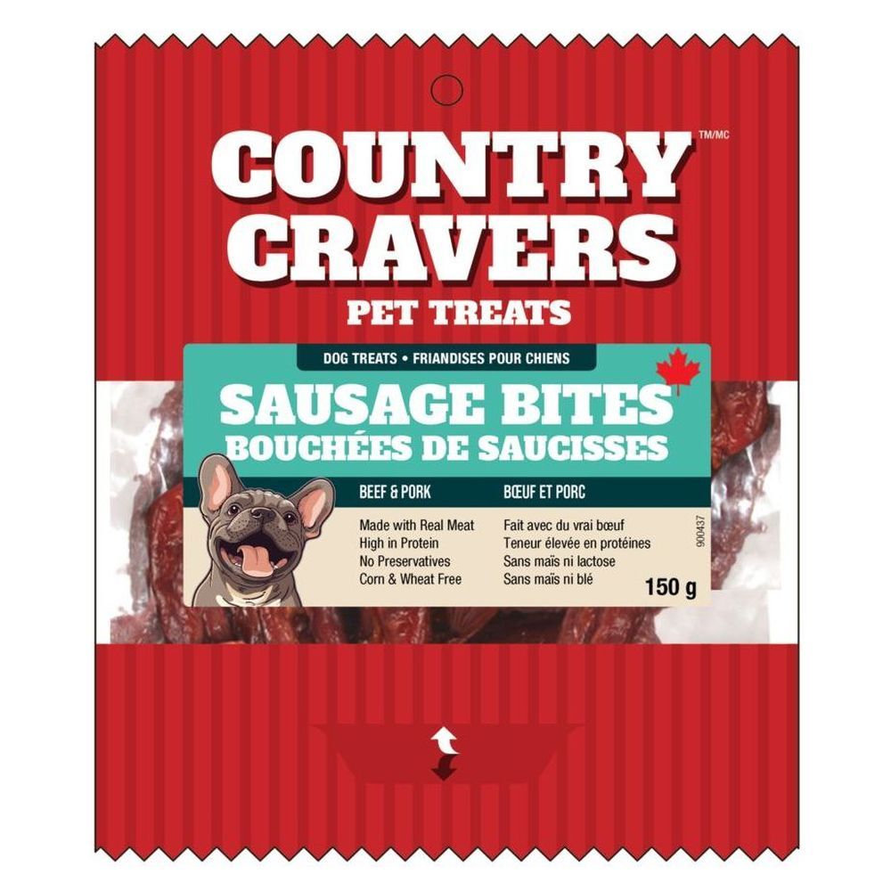 Country Cravers Beef And Pork Sausage Bites Dog Treats, 5.29 Ounce -- 20 Per Case
