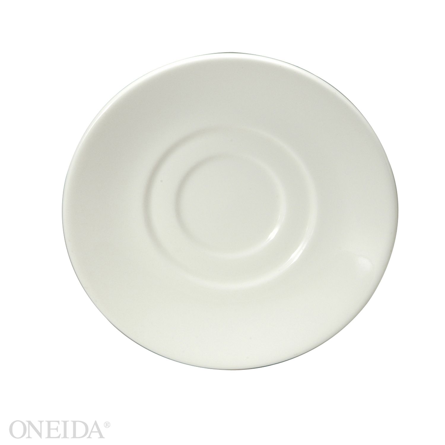 Oneida Bone China 6.25 Inch Gemini Shape Saucer, Gemini Undecorated Pattern -- 36 Per Case