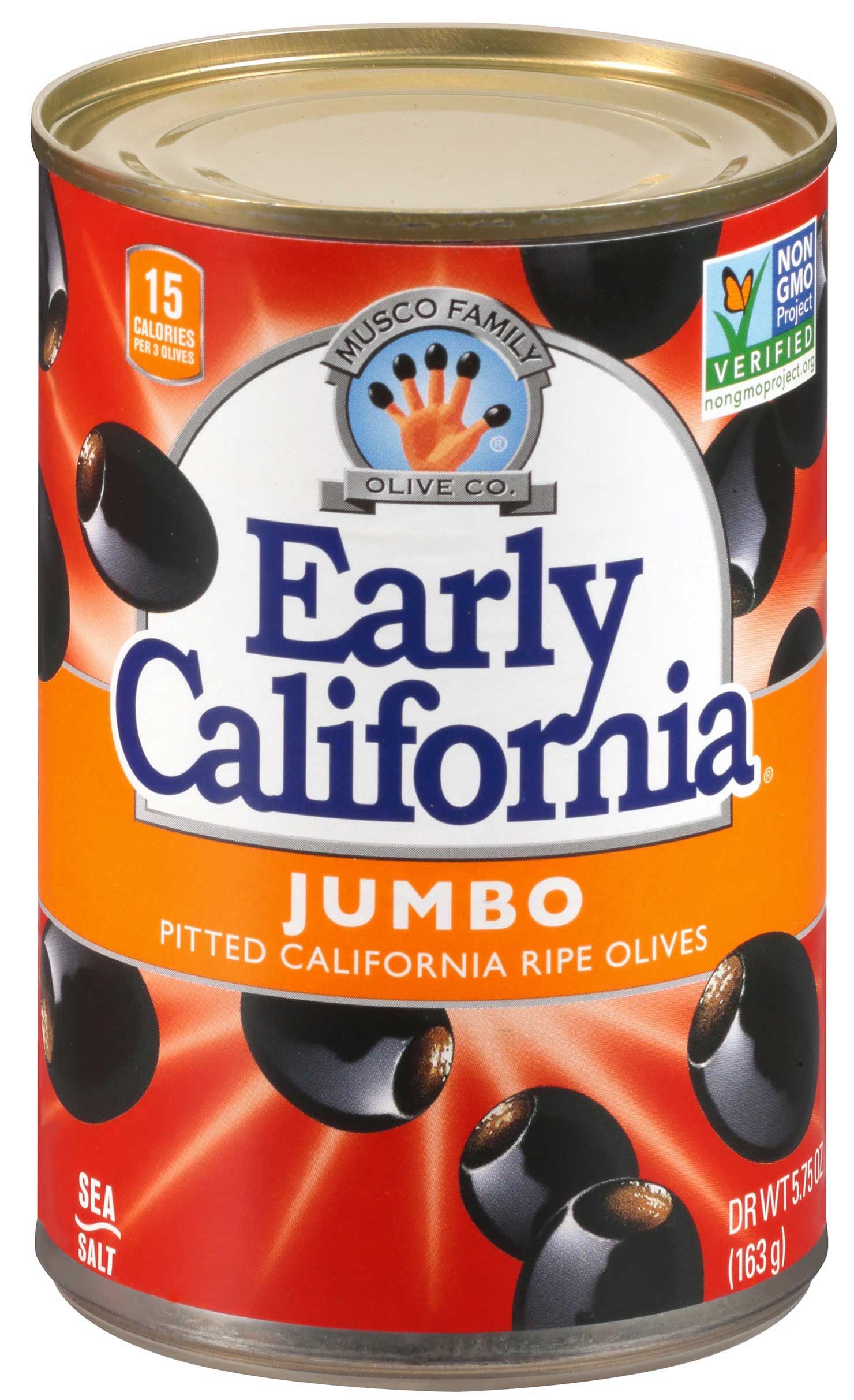 Early California Jumbo Pitted Ripe Olives, 5.75 Ounce -- 12 Per Case