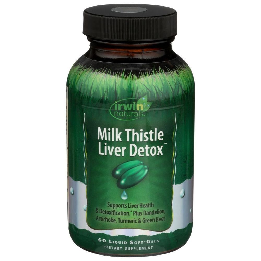 Irwin Naturals Milk Thistle Liver Detox Liquid Soft Gel, 60 Count