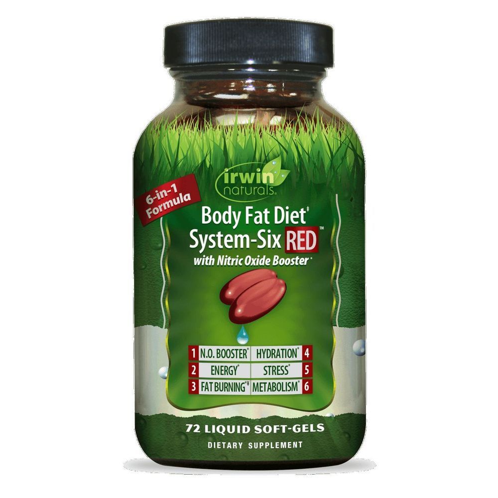 Irwin Naturals Super System Six Body Fat Diet Red Liquid Soft Gel, 72 Count