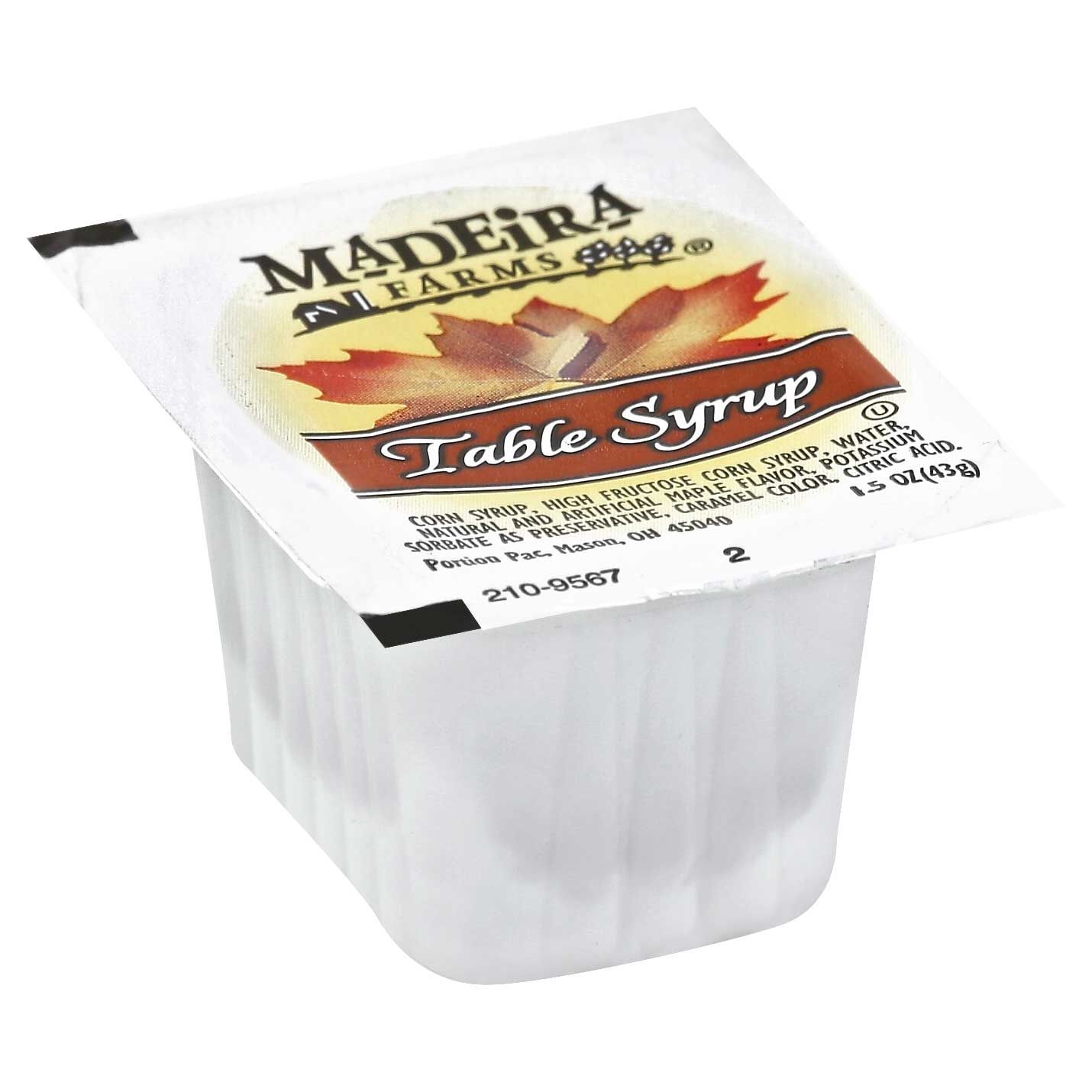 Madeira Farms Single Serve Table Syrup, 1.5 Ounce -- 100 Per Case