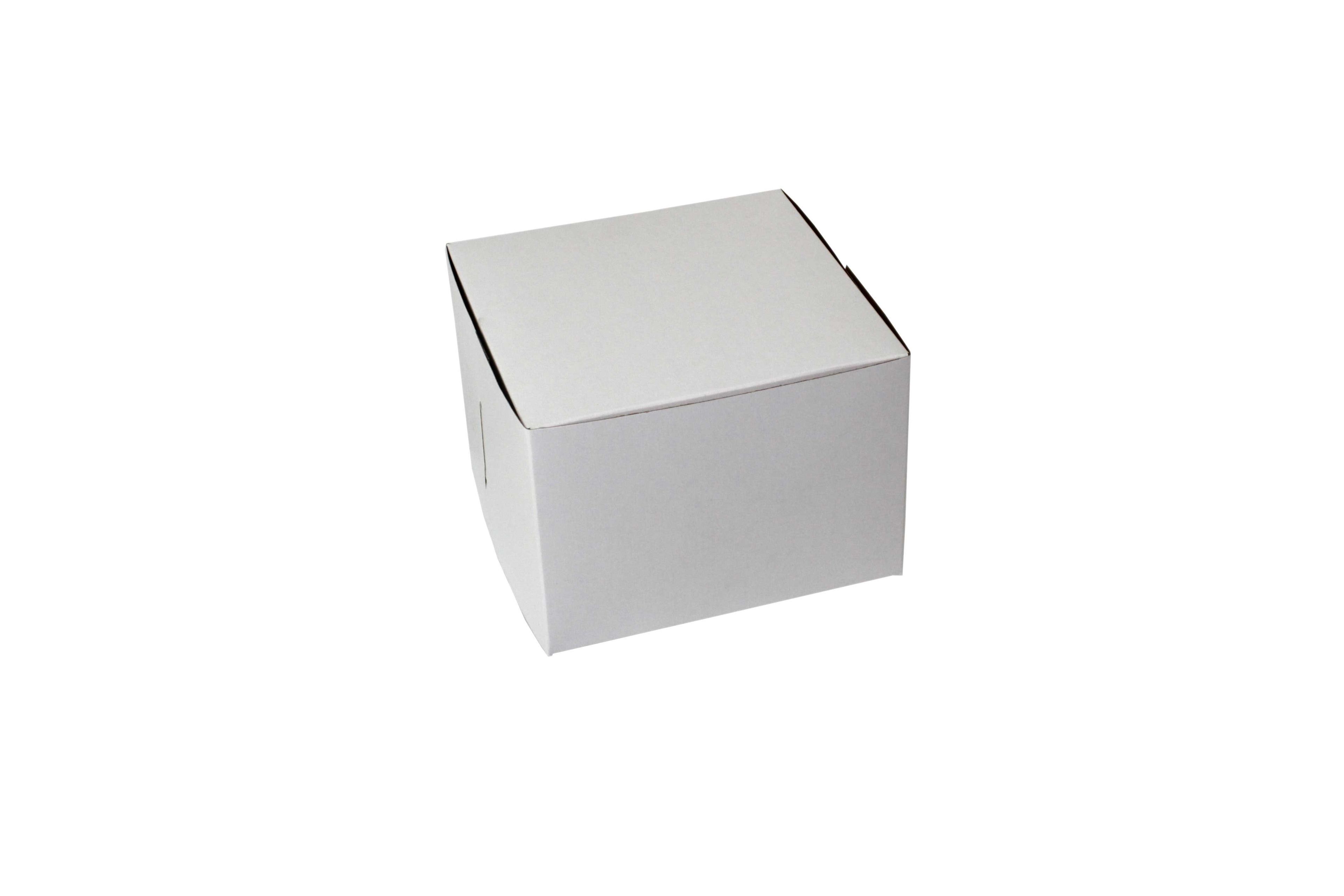 Boxit Lock Corner One Piece White Bakery Box, 7 X 7 X 5 Inch -- 100 Per Case