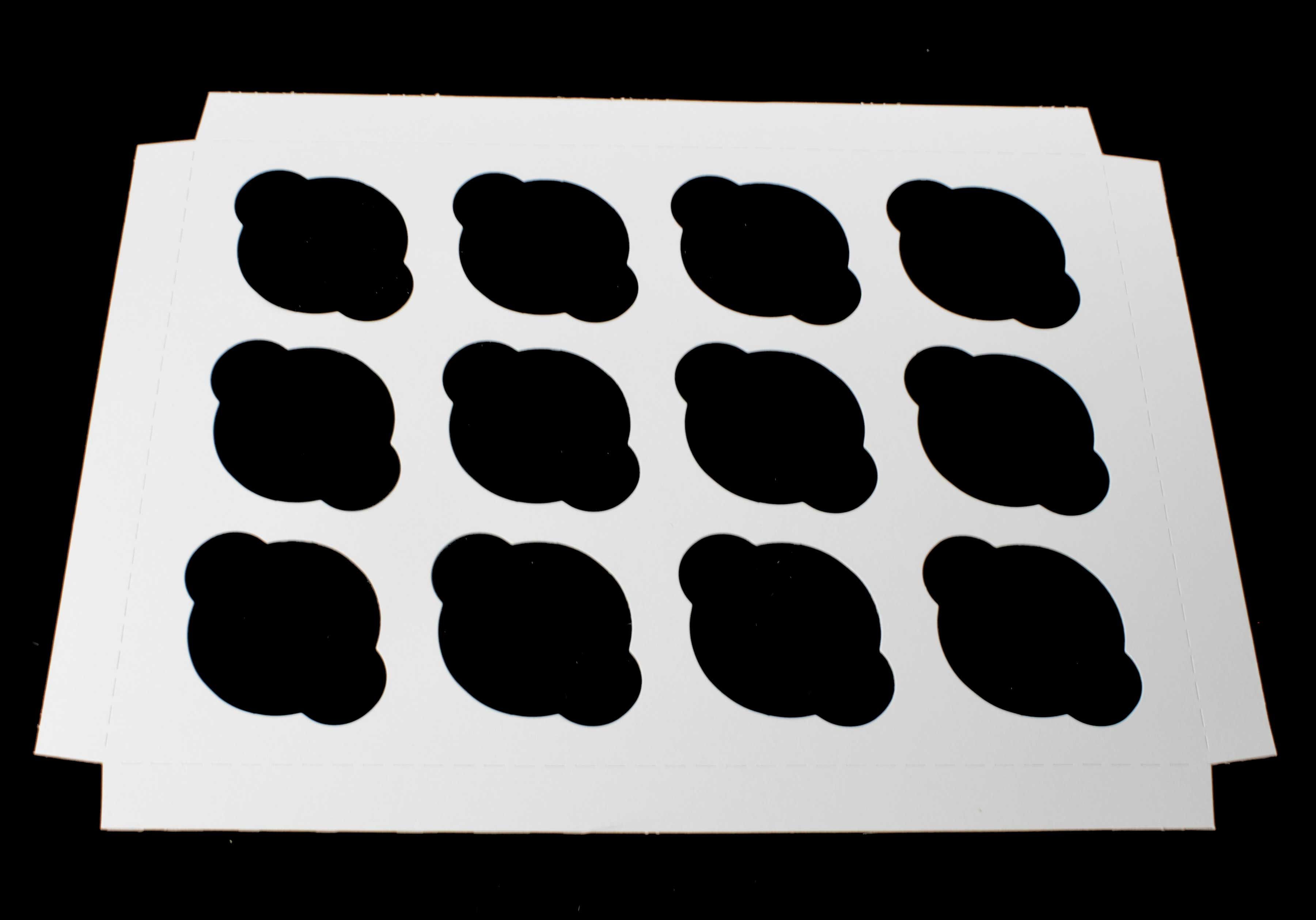 Boxit White 12 Cupcake Inserts, 13.9375 X 9.9375 X .875 Inch -- 100 Per Case