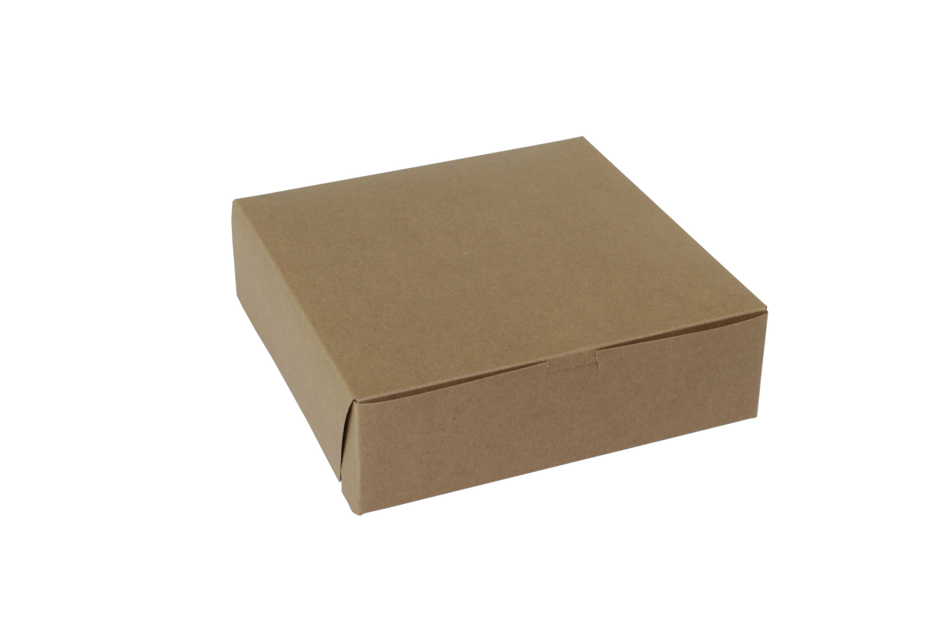 Boxit Lock Corner One Piece Kraft Bakery Box, 10 X 10 X 3 Inch -- 200 Per Case