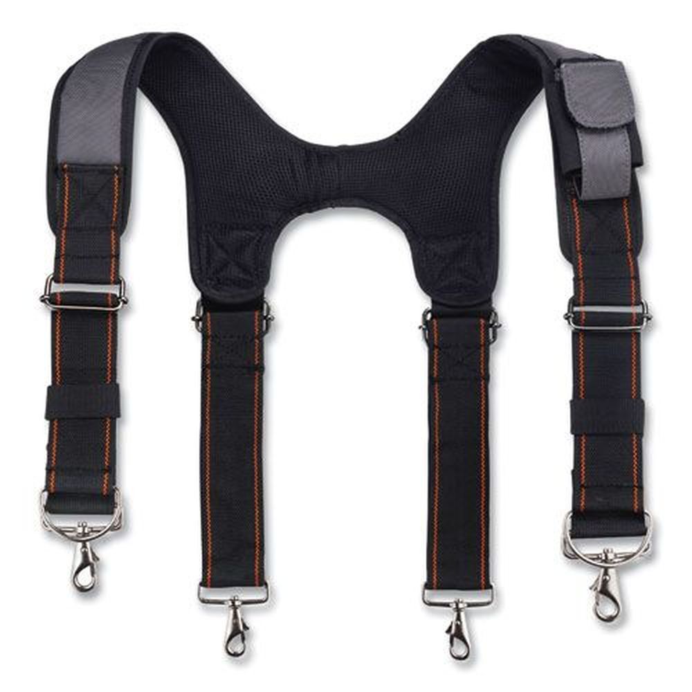 Ergodyne Arsenal 5560 Polyester Gray 3 Inch Wide Padded Tool Belt Suspenders, 36 To 48 Inch Waist