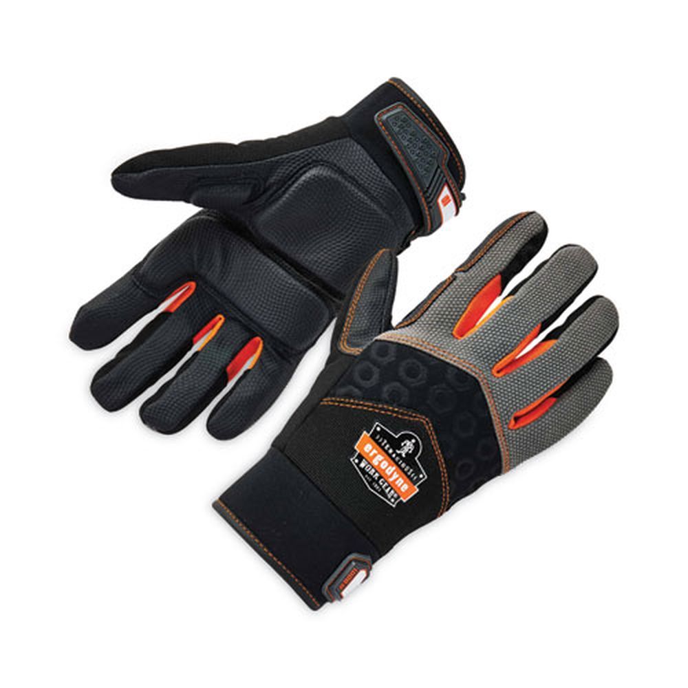 Ergodyne Proflex 9001 Black Medium Full Finger Impact Gloves