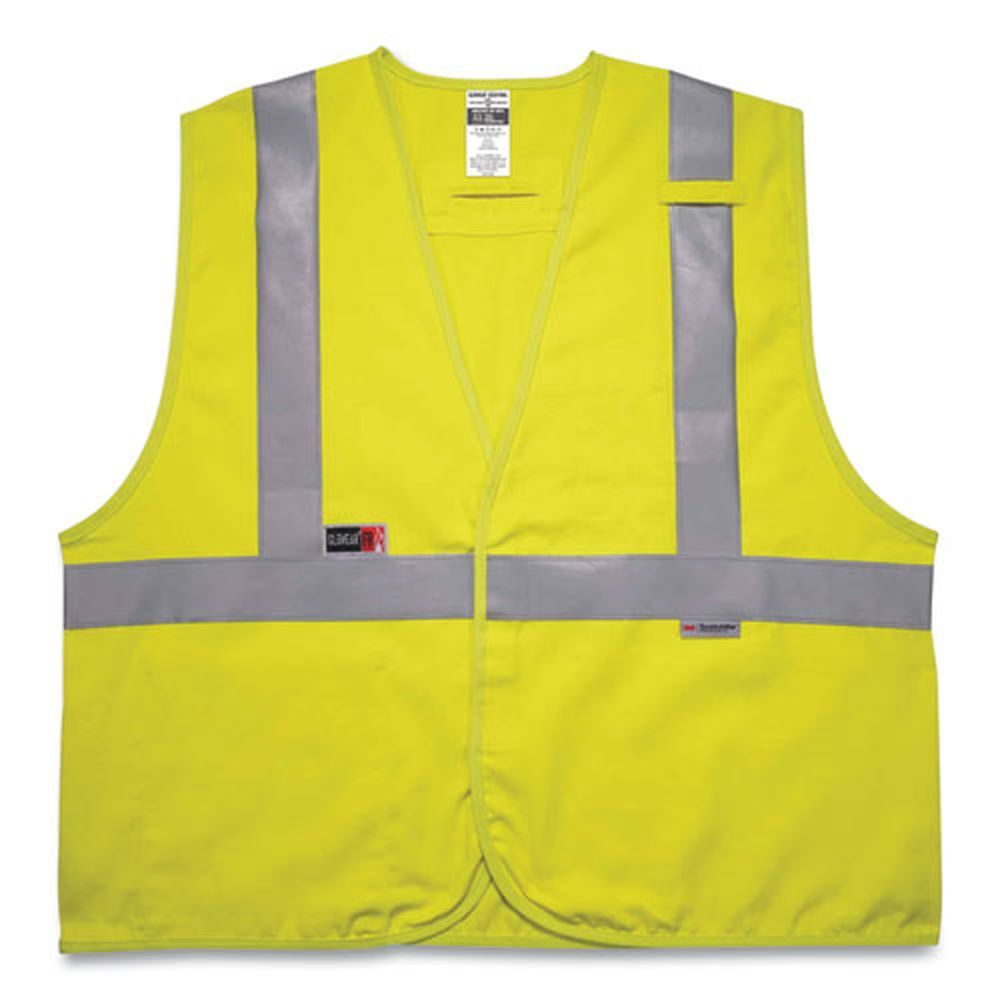 Ergodyne Glowear 8261frhl Small And Medium Lime Class 2 Dual Compliant Fr Hook And Loop Safety Vest