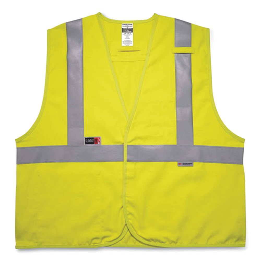 Ergodyne Glowear 8261frhl Large And Extra Large Lime Class 2 Dual Compliant Fr Hook And Loop Safety Vest