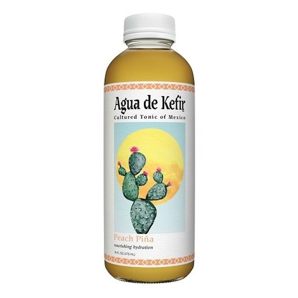 Gt's Agua De Kefir Peach Pina, 16 Fluid Ounce -- 12 Per Case