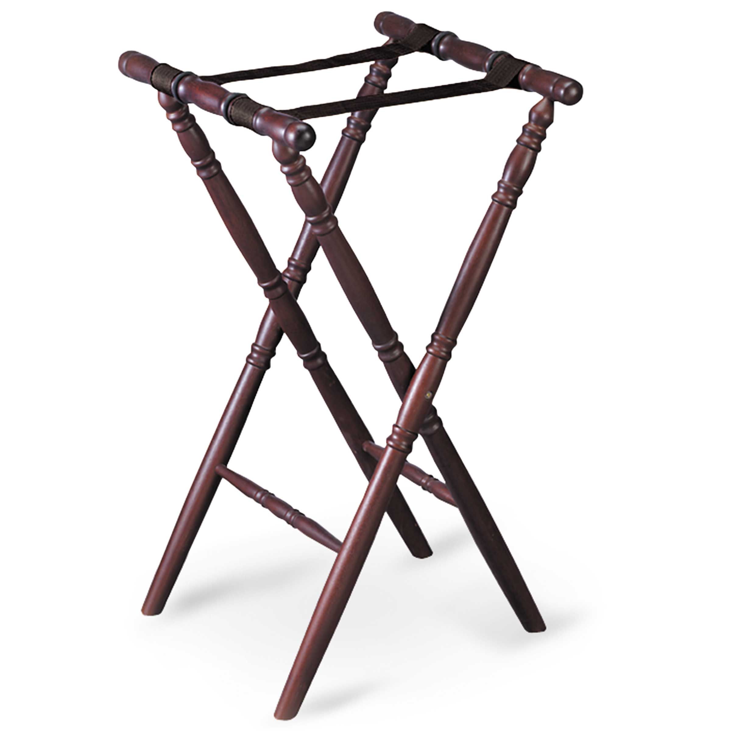 Tablecraft Mahogany Spindle Tray Stand, 31 Inch
