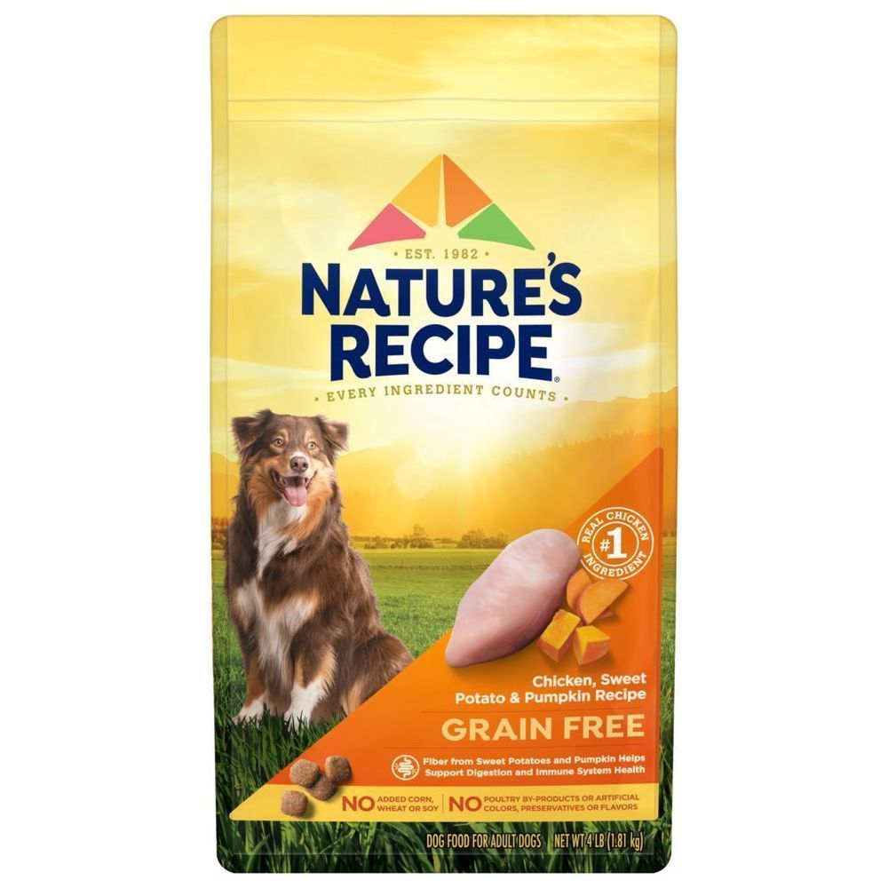 Natures Recipe Grain Free Chicken Sweet Potato And Pumpkin Dry Dog Food, 64 Ounce -- 4 Per Case