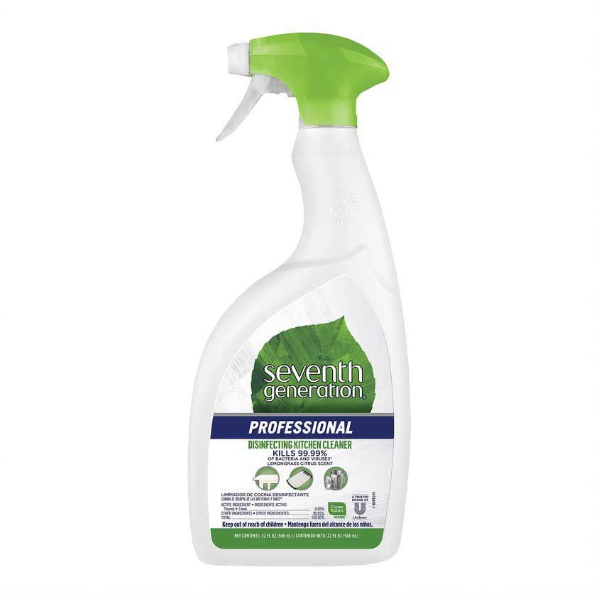 Seventh Generation Professional Biodegradable Lemongrass Citrus Scent Disinfecting Kitchen Cleaner Spray, 32 Fluid Ounce -- 1 Each