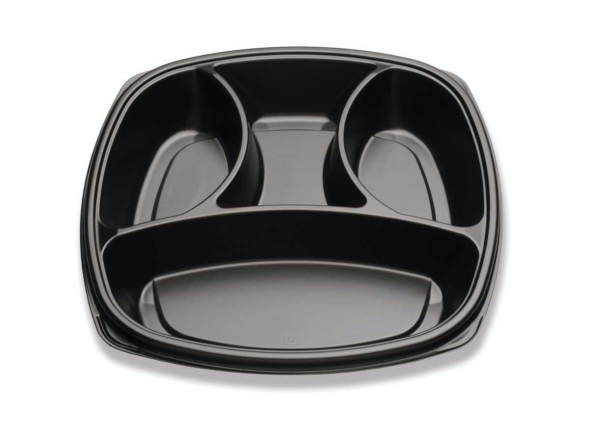 D & W Fine Pack Polystyrene 4 Compartment Forum Tray, 14 Inch -- 50 Per Case