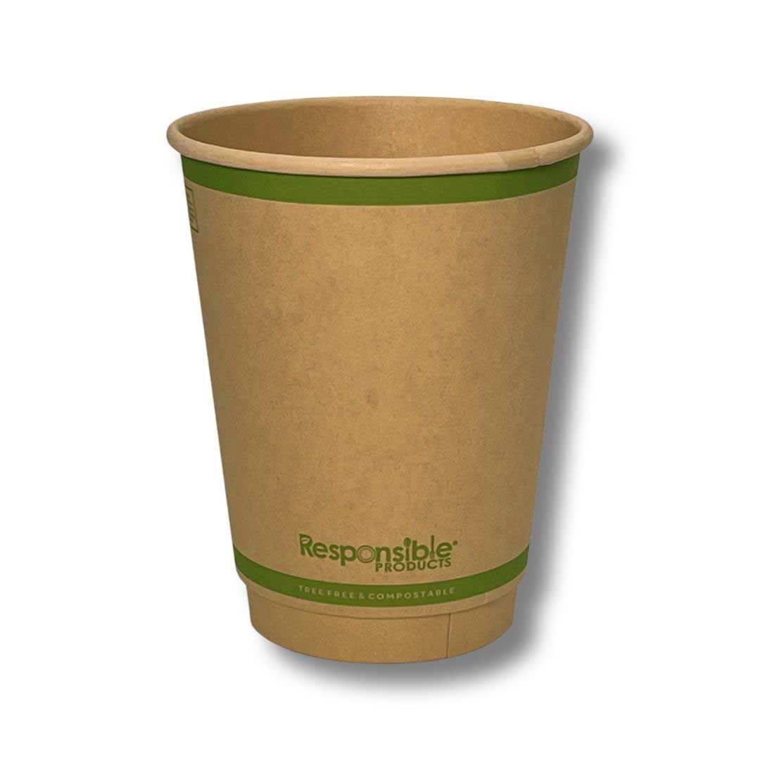 Responsible Products Tree-less Smooth Insulated Compostable Paper Hot Cup, 10 Ounce Capacity -- 500 Per Case