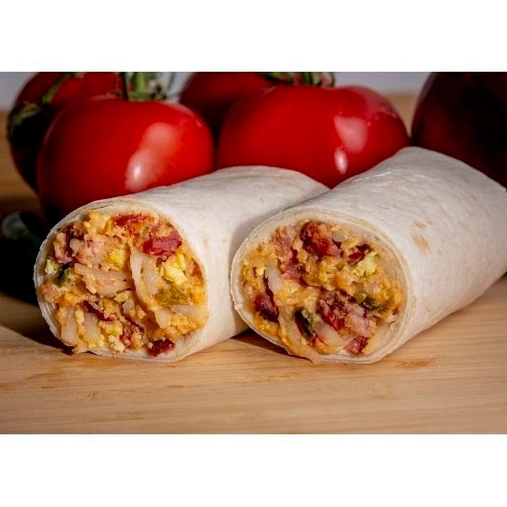 Tres Locos Bacon Eggs Potatoes Green Chile And Cheese Breakfast Burrito, 24 Count
