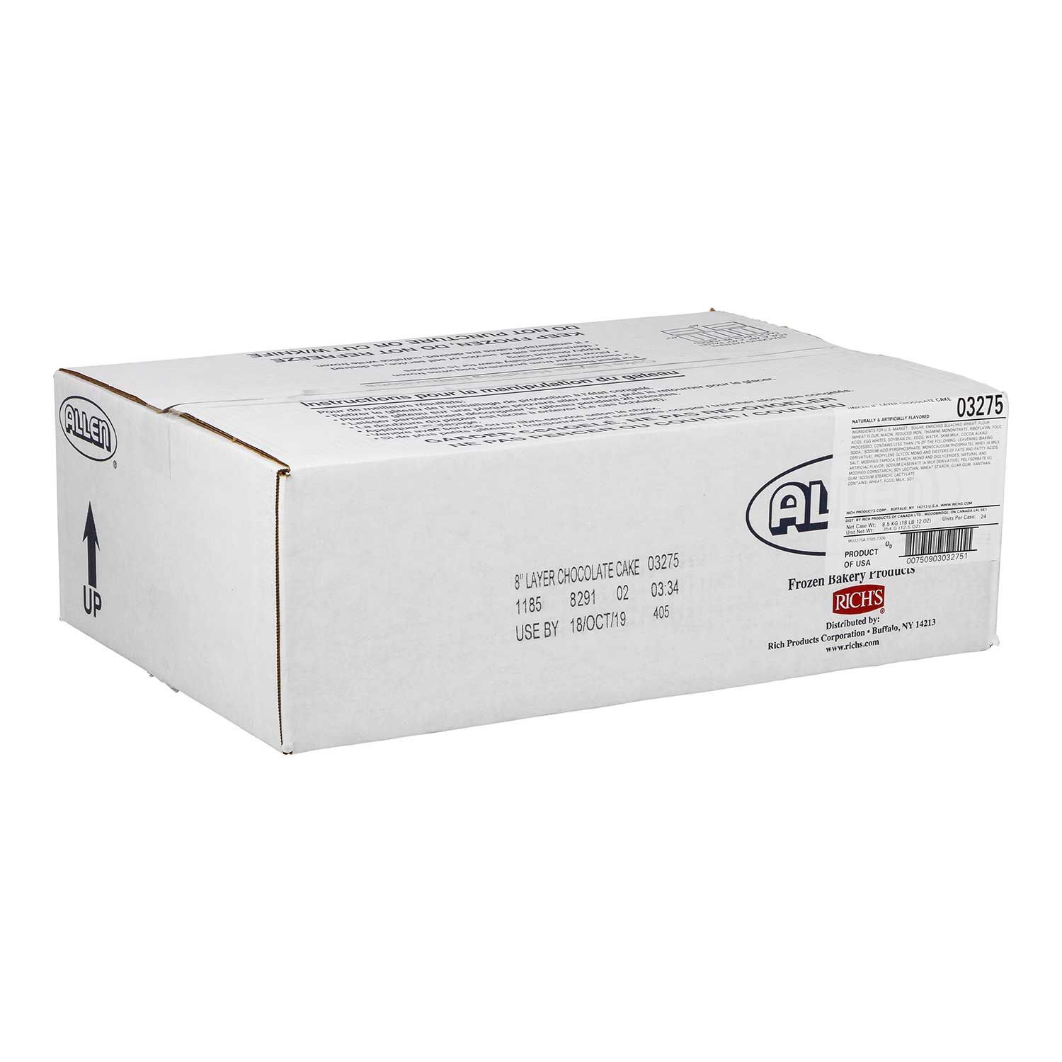 Rich's Jwa Uniced Round Chocolate Cake, 12 Ounce -- 24 Per Case