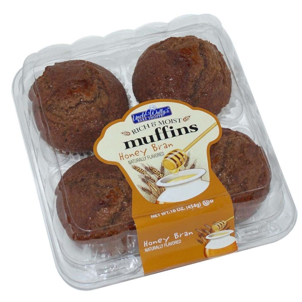 Uncle Wally's Large Honey Bran Muffin, 16 Ounce -- 6 Per Case