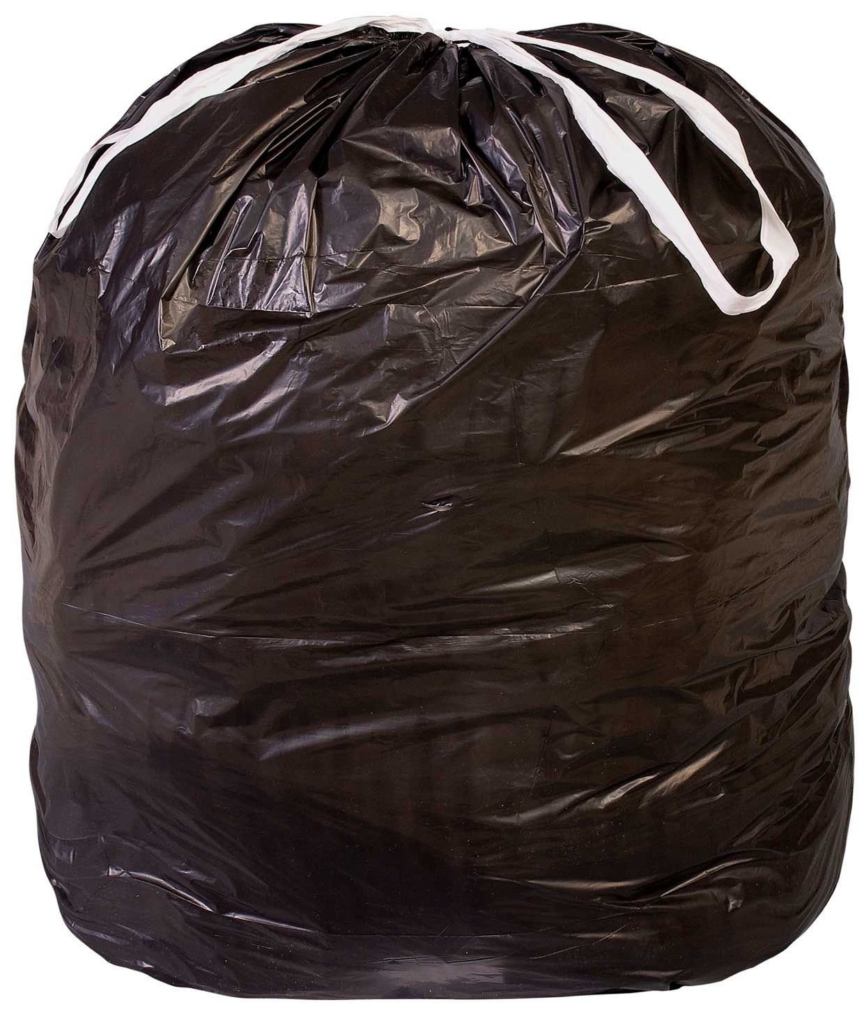Pitt Plastics Draw Tuff Extra Heavy Black Flat Interleaved Can Liner, 55 Gallon Capacity -- 100 Per Case