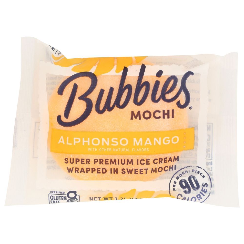Bubbies Mochi Alphonso Mango Ice Cream, 1.25 Ounce -- 50 Per Case