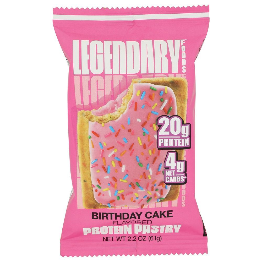 Legendary Foods Birthday Cake Flavored Tasty Pastry, 2.2 Ounce -- 10 Per Case