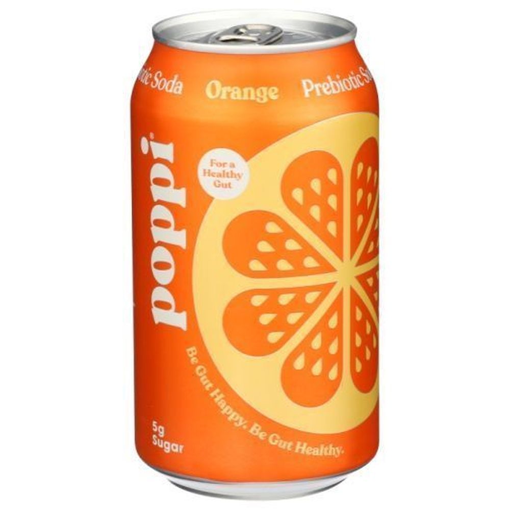Poppi Orange Prebiotic Soda, 12 Fluid Ounce -- 12 Per Case