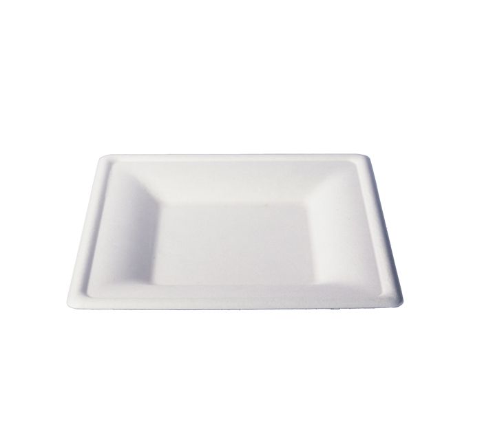 Kitch 24/7 White Square Molded Fiber Plate, 6 Inch -- 1000 Per Case