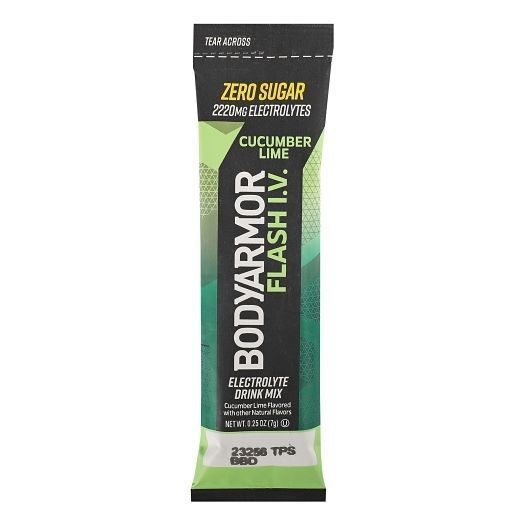Bodyarmor Flash Iv Cucumber Lime Electrolyte Drink Mix, 0.25 Ounce Pouch -- 48 Per Case